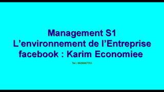 Management S1  L’environnement De L’entreprise 