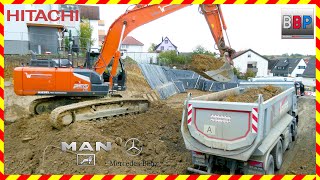 👷 HITACHI ZX250LCN & Mercedes, MAN - Baugrube Waiblingen-Neustadt, 2024. #4 #excavator