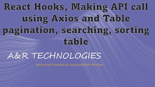 20# React Hooks, Axios, table Pagination ,search, and sorting #reactjs #reactjstutorial