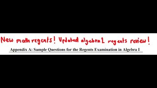 June 2024 Updated NEW Algebra 1 Regents Review (new test questions)