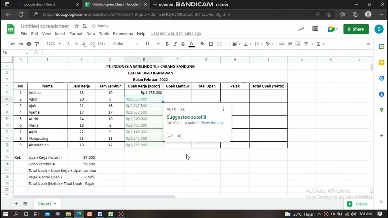 Cara Menggunakan Google Sheet - YouTube