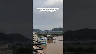 Bringing food, medicine, and hope to Vijayawada's flood victims..#vijayawada #fooddelivery #drones