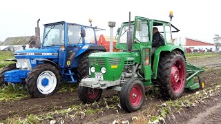 Deutz D5006 on duty in the field picking up Sugarbeets | Danish Agriculture