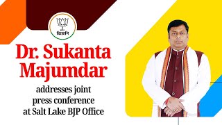 Dr. Sukanta Majumdar addresses joint press conference at Salt Lake BJP Office.