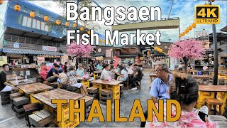 City Walk - Bangsaen Fish Market, Chon Buri, Thailand   4KHD 60FPS