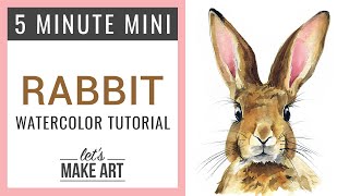 Rabbit Five Minute Mini Watercolor Tutorial