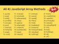 All 41 JavaScript Array Methods in One Video || Hindi