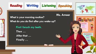 English Conversation for Beginners| Talk about DAILY ROUTINES| Sequence Words|