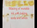 making invisible ink experiment for kids with baking soda and lemon juice