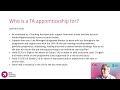 introduction to teaching assistant and postgraduate teacher apprenticeships webinar