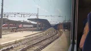 TRAVELING IN TRAIN FROM MESTRE TO VENEZIA S. LUCIA