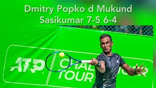 ATP Bangkok 2 Challenger: Mukund Sasikumar Vs Dmitry Popko R3 Highlights
