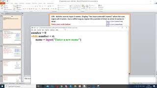 Task 109 - While loop