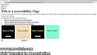 Create Accessibility for website using HTML5 JS and CSS