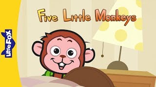 Five Little Monkeys | Nursery Rhymes | Learning Song | Little Fox | Animated Songs for Kids