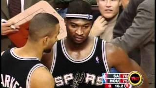 2004 NBA Rockets v Spurs - Tracy McGrady scores 13pts in 33secs to win the game.