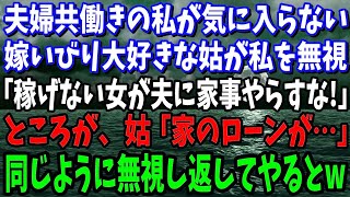 【スカッと】夫婦共働きの私が気に入らない嫁いびり大好きな姑が私を無視「小銭しか稼げない女が夫に家事やらすな！」→ところが、姑「家のローンが…あなた給料…