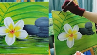 Acrylic painting /step by step/ #tutorial#Frangipani