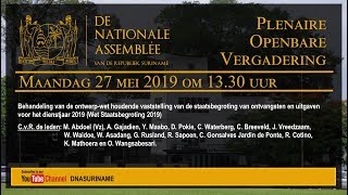 PLENAIRE OPENBARE VERGADERING 27 MEI 2019