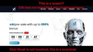 Don't fall for the XAI310S XAI115K Scam | Fake Elon Musk Crypto Token - #XAI310S #XAI115K Scam