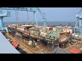 time lapse keel laying to christening of america s next carrier