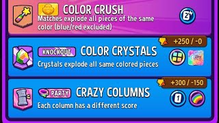 Knockout + Party + Daily Modes // Color Crystals / Crazy Column / Multiplier Mushrooms / madness /