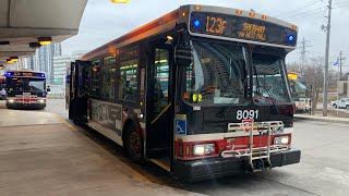 TTC Full Southbound Ride Video on 8091 on route 123F Sherway to Sherway Mall via The West Mall