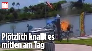 Überwachungskamera filmt heftige Explosion auf Jacht | Florida