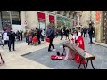 留學生街頭演奏《我的祖國》一條大河波浪寬，風吹稻花香兩岸。chinese musical instruments—guzheng cover 碰碰彭碰彭