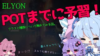 【ELYON】POTまでに予習！エリオンのクラスと種族について触れてみる回【VOICEROID実況】