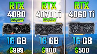 RTX 4080 SUPER vs RTX 4070 Ti SUPER vs RTX 4060 Ti | Test in 7 Games