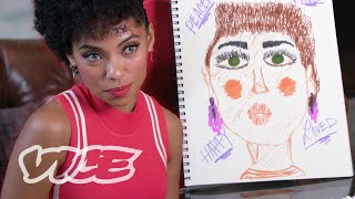 Drawing a Self-Portrait with Logan Browning of \