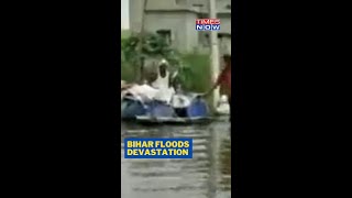 People Turn To Makeshift Boats As Rains Wreak Havoc In Bihar