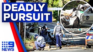 Man dead in car crash after refusing to stop for RBT | 9 News Australia