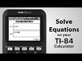 TI-84 Plus CE: How to Solve Equations