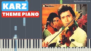 Karz Theme - Piano Tutorial with Arpeggios & Chords | Learn to Play