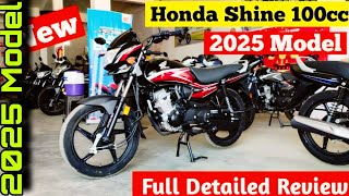 All New Honda Shine 100cc Bs7 E20 2025 Model Detailed Review। #honda