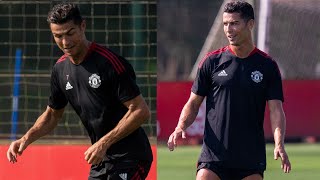 CRISTIANO RONALDO First Training session with Manchester United at Carrington
