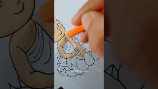 Cute Buddha Drawing 🥰😍 | Little Buddha Drawing #artistbhagyashree #shorts