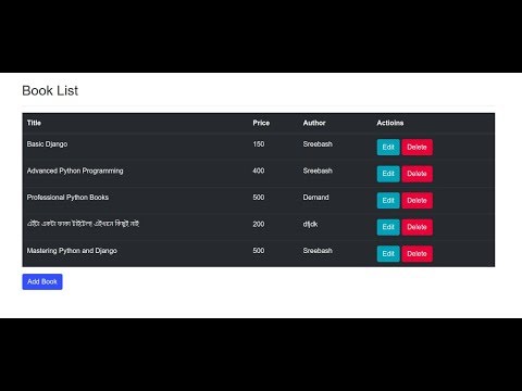 Django Bangla Tutorial CRUD Operation || Django Simple Mini Project ...