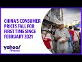 China's consumer prices fall for first time since February 2021