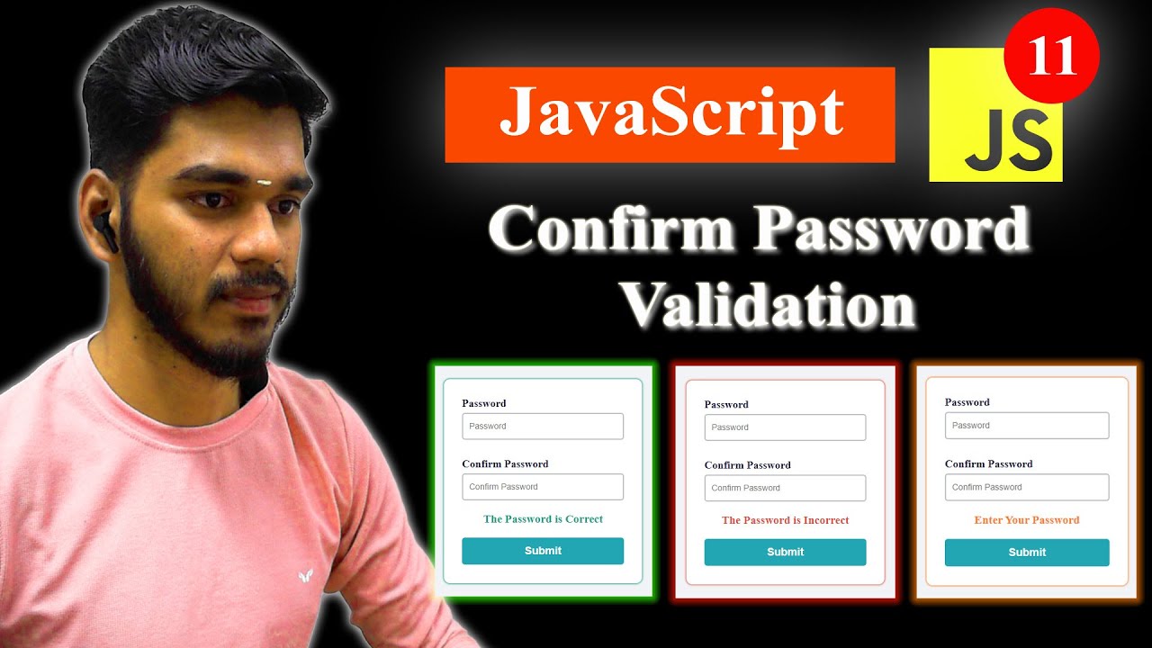 Confirm Password Validation Using HTML, CSS & JavaScript | தமிழில் ...