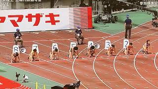 105回日本選手権陸上女子 100m 準決勝1組