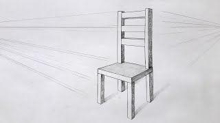 Drawing a chair in two point perspective | simple perspective exercise | drawing tutorial
