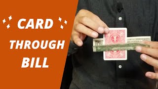 How To Do Card Through Bill Trick | Easy Money Trick