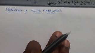 Bonding in metal carbonyls