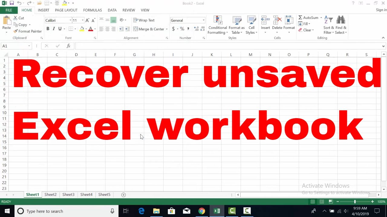 How To Recover Unsaved Excel Workbook And Saved It | BDNL RAKIB - YouTube