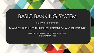 Basic Banking System using Html css PHP | #thesparkfoundation #intern #GRIPJANUARY22