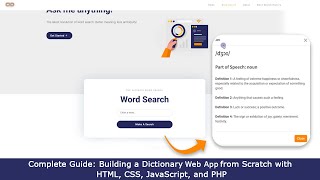 Complete Guide: Building a Dictionary Web App from Scratch with HTML, CSS, JavaScript, and PHP