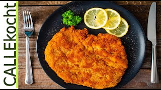 Knuspriges Schnitzel selber machen, braten und panieren - in leckerer Knusper-Kokoskruste